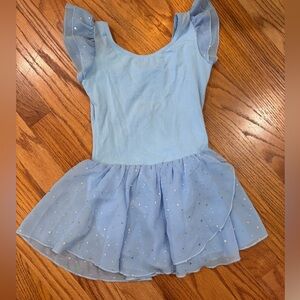 Arshiner Flutter Sleeve Blue Ballet Dance Leotard Sz 140 6-7Y